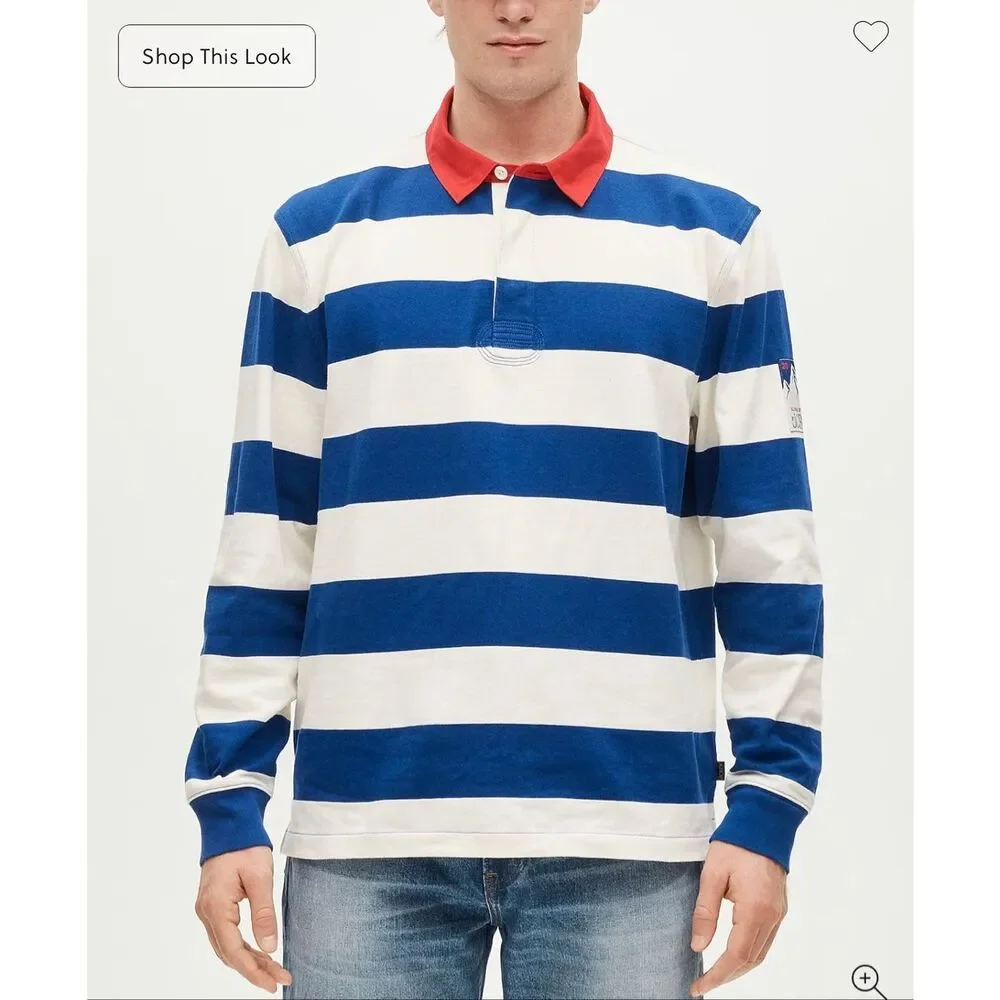 J. Crew U.S. Ski & Snowboard by J.Crew rugby shirt in stripe NWT size Medium